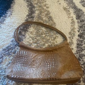 Women’s Tiffany & Fred Light Brown Croc Print Leather Shoulder Bag